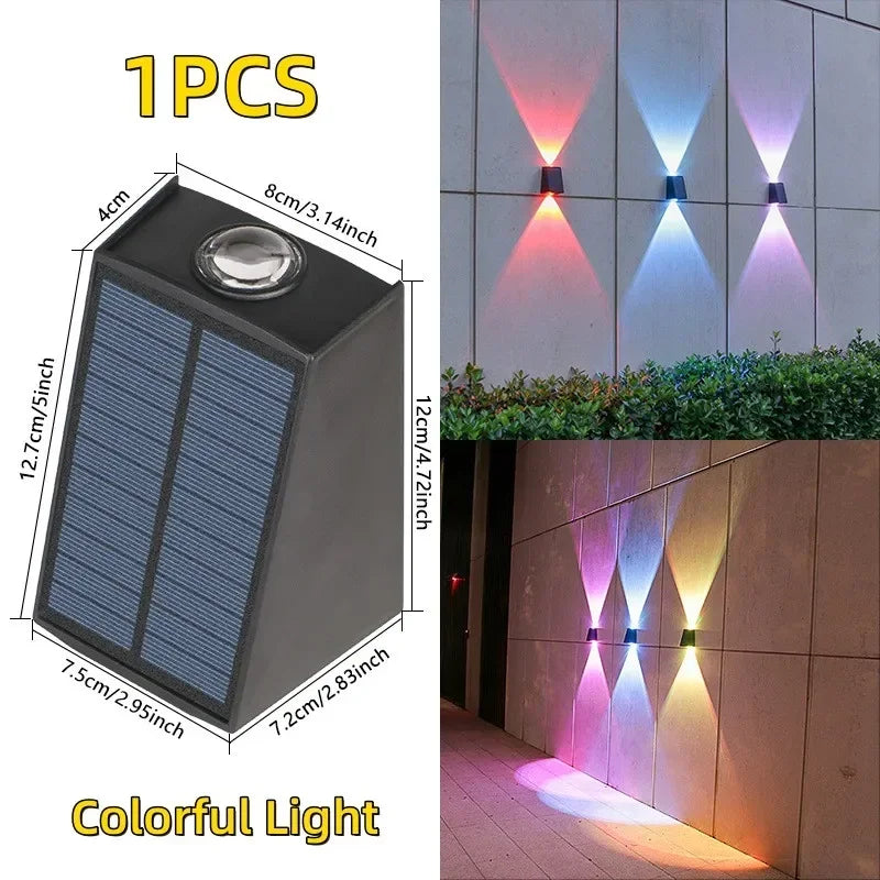 lampes murales solaires modernes led noires lumière jaune ip65 étanchesextérieur minimalistes