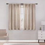 rideau moderne polyester crème texture lin semi transparent intérieur largeur 132cm différentes longueurs