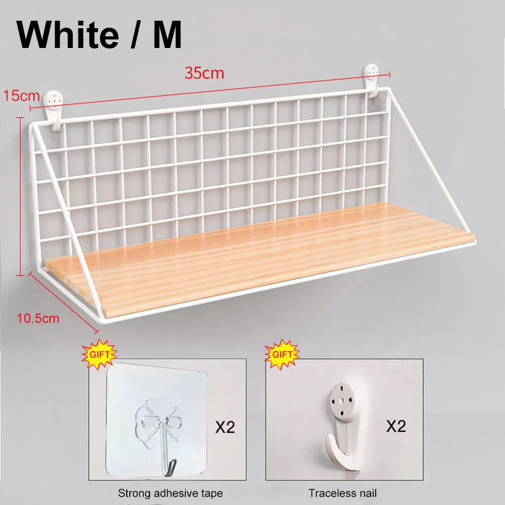 étagère murale industrielle métal bois blanc noir rangement salon chambre decoration moderne finition grille