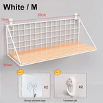 étagère murale industrielle métal bois blanc noir rangement salon chambre decoration moderne finition grille