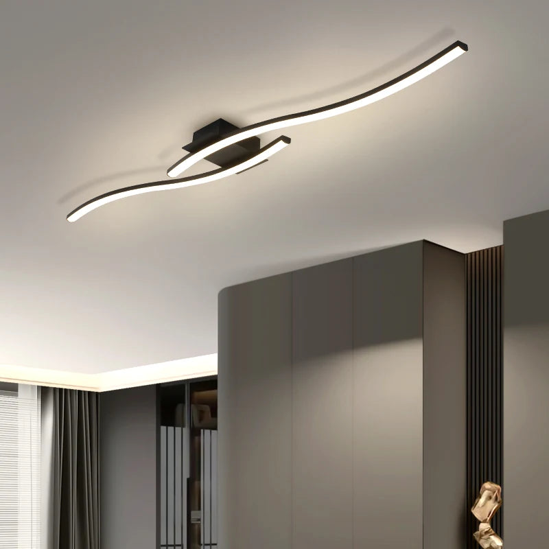 lampe led moderne aluminium noir blanc contemporain cuisine salon chambre