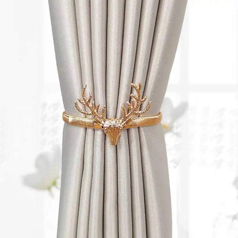 boucles or feuilles stylisées classiques métal inoxydable accessoires rideaux décoratifs haut gamme moderne