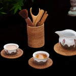 panier tressé rotin marron clair organisation cuisine rustique multifonctionnel almacenamiento