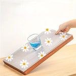 tapis protection meuble transparent jaune fleur adhésif moderne 100x30cm 150x30cm 200x30cm 200x45cm