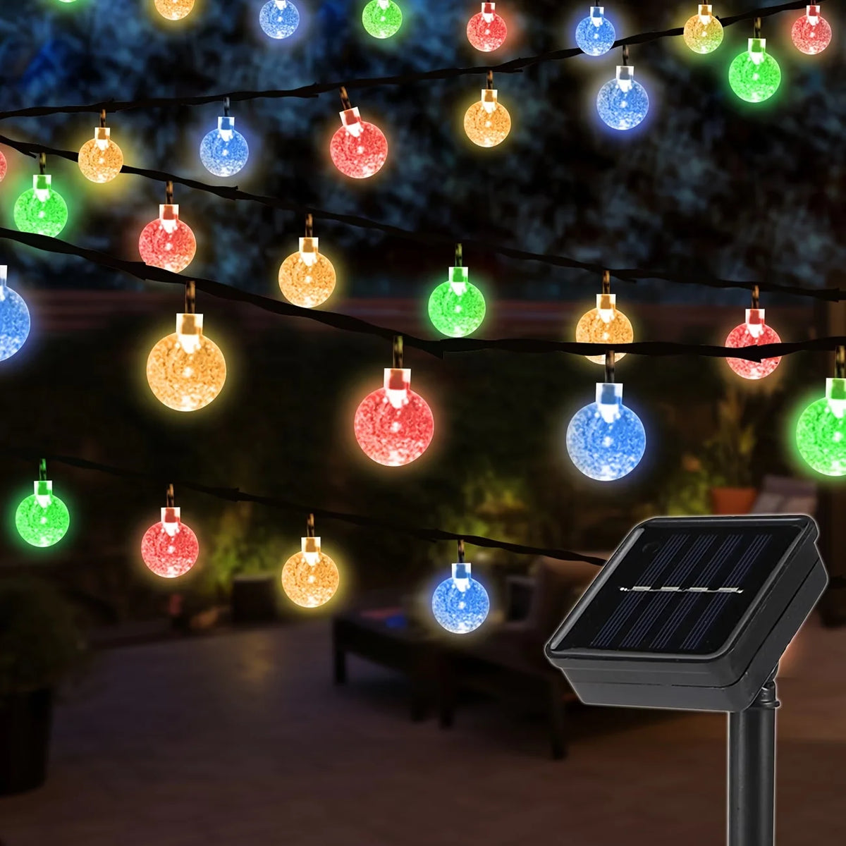guirlande lumineuse solaire 20 30 50 100 led blanc multicolore translucides clips modernes