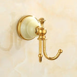 ensemble porte serviettes accessoires salle bain doré classique fixations vis porte serviettes double niveau