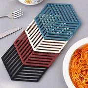 protège surface silicone hexagonal moderne bleu blanc rouge noir