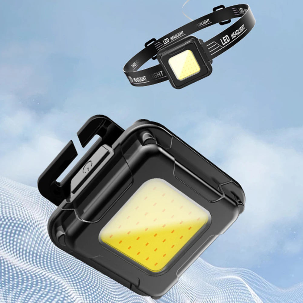 lampe frontale led rechargeable usb clip noir moderne camping pêche randonnée travail