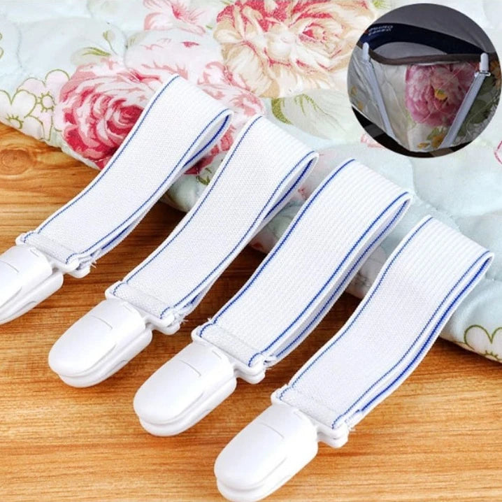 attaches élastiques tissu blanc bleu clips utilitaires rideaux draps rangement maison ordinaire longueur ajustable