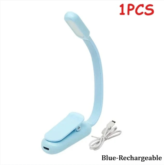 lampe lecture rechargeable rose bleu noir pince usb ajustable brightness moderne compact