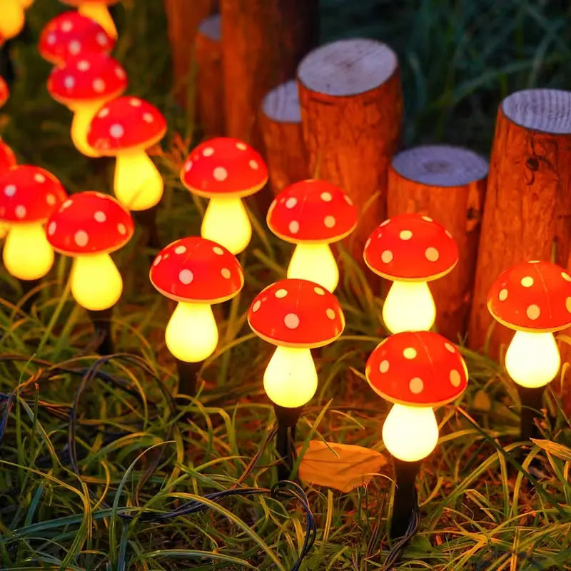 lampe solaire champignon rouge blanc moderne modes LED facile jardin extérieur nocturne festive