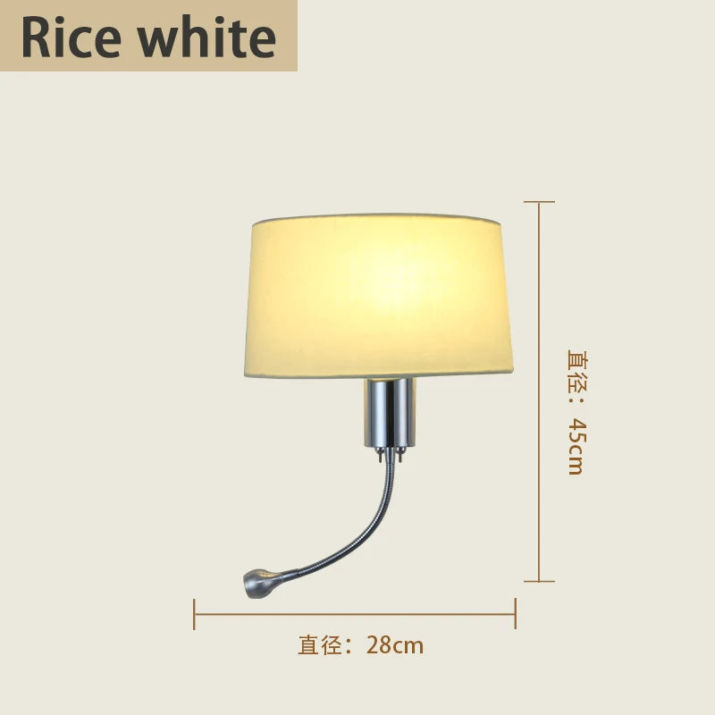 lampe murale moderne abatjour tissu texturé beige clair noir minimaliste fixée mur chambre coucher