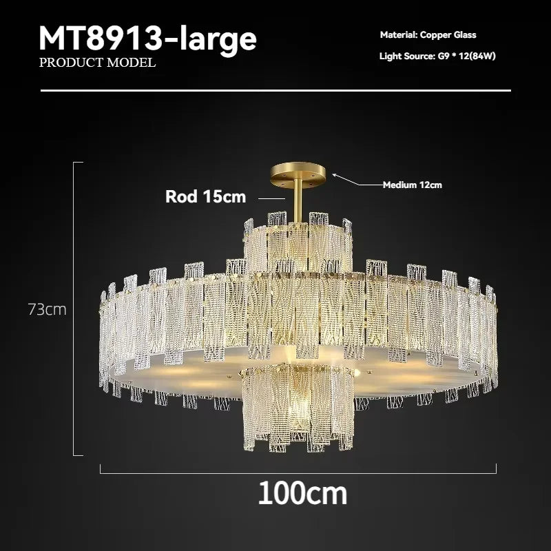 lustre suspension cristal moderne doré strass transparent cuisine salle manger salon