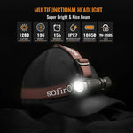 lampe torche rechargeable led 5200 lumens ipx7 waterproof noir clip aluminium robuste