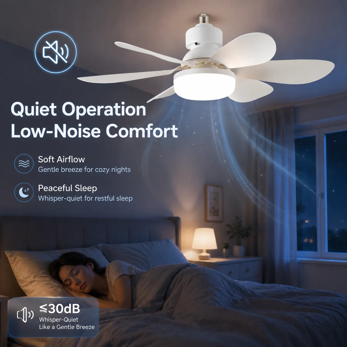 ventilateur lumière blanc moderne télécommande led 52cm 185cm 40w contemporain