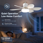 ventilateur lumière blanc moderne télécommande led 52cm 185cm 40w contemporain