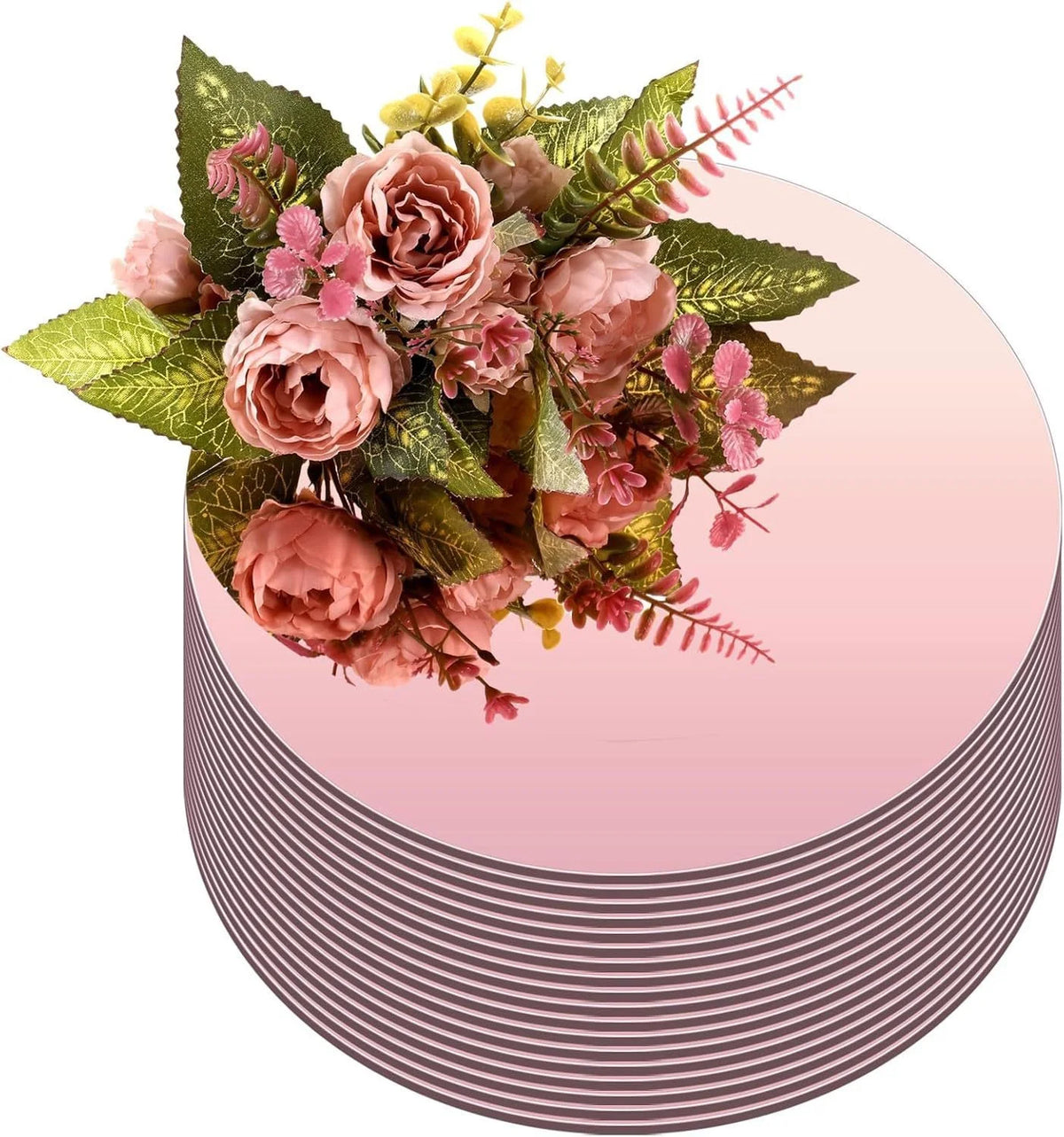 miroir acrylique moderne transparent 25cm 12 pièces set décoration table événement