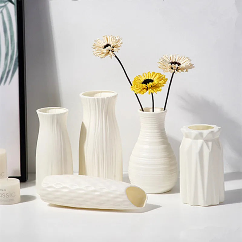 Cache-pot plastique design moderne bleu