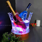 cuve glace transparente opacité légère moderne cuve bouteilles champagne glaçons rechargeable led blanc lumière