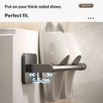 support rangement mural sabots moderne aluminium couleur blanc beige rose fixations murales salle bain