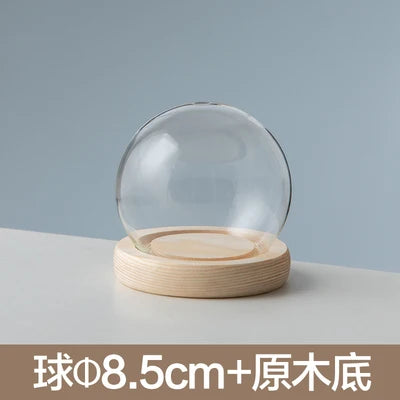 boule verre transparent socle bois décoration d'intérieur moderne objet d'exposition moderne