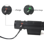 lampe frontale rechargeable camping chasse étanche 10w led noir jaune adjustable
