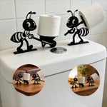 porte rouleaux toilette forme fourmi noir blanc décoratif humoristique enfantin support salle bain