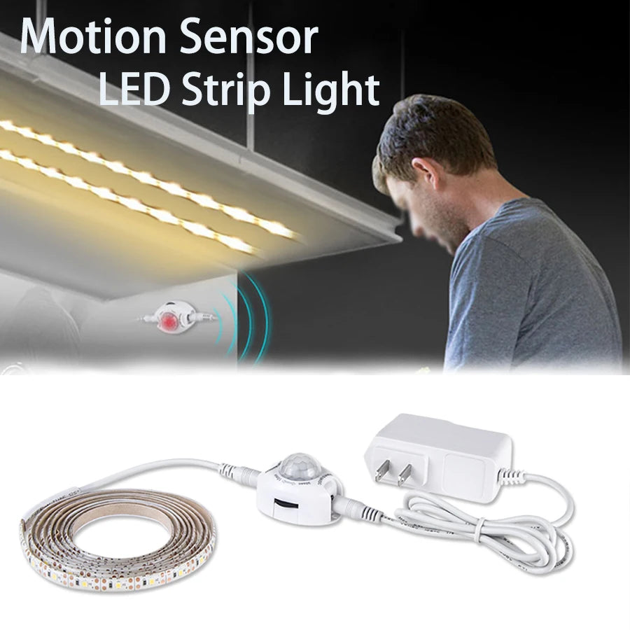 bande led détecteur mouvement blanc blanc chaud moderne adhésif 1m 3m 5m étanche veilleuse