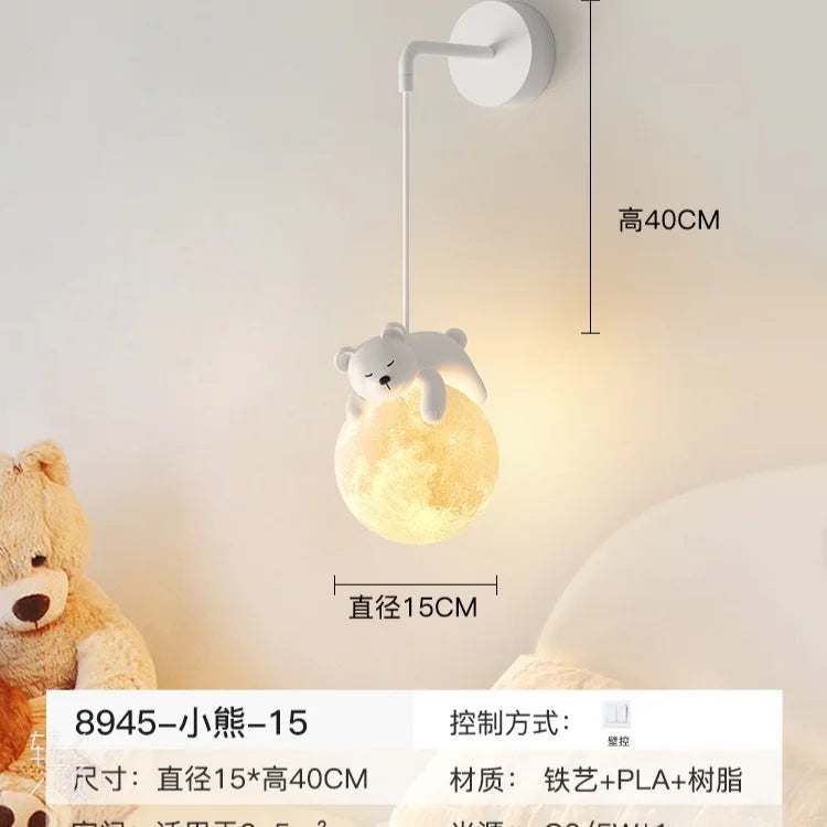 lampe suspendue moderne blanche oiseau lune enfantine texture réfléchissante cordon blanc chambre enfants