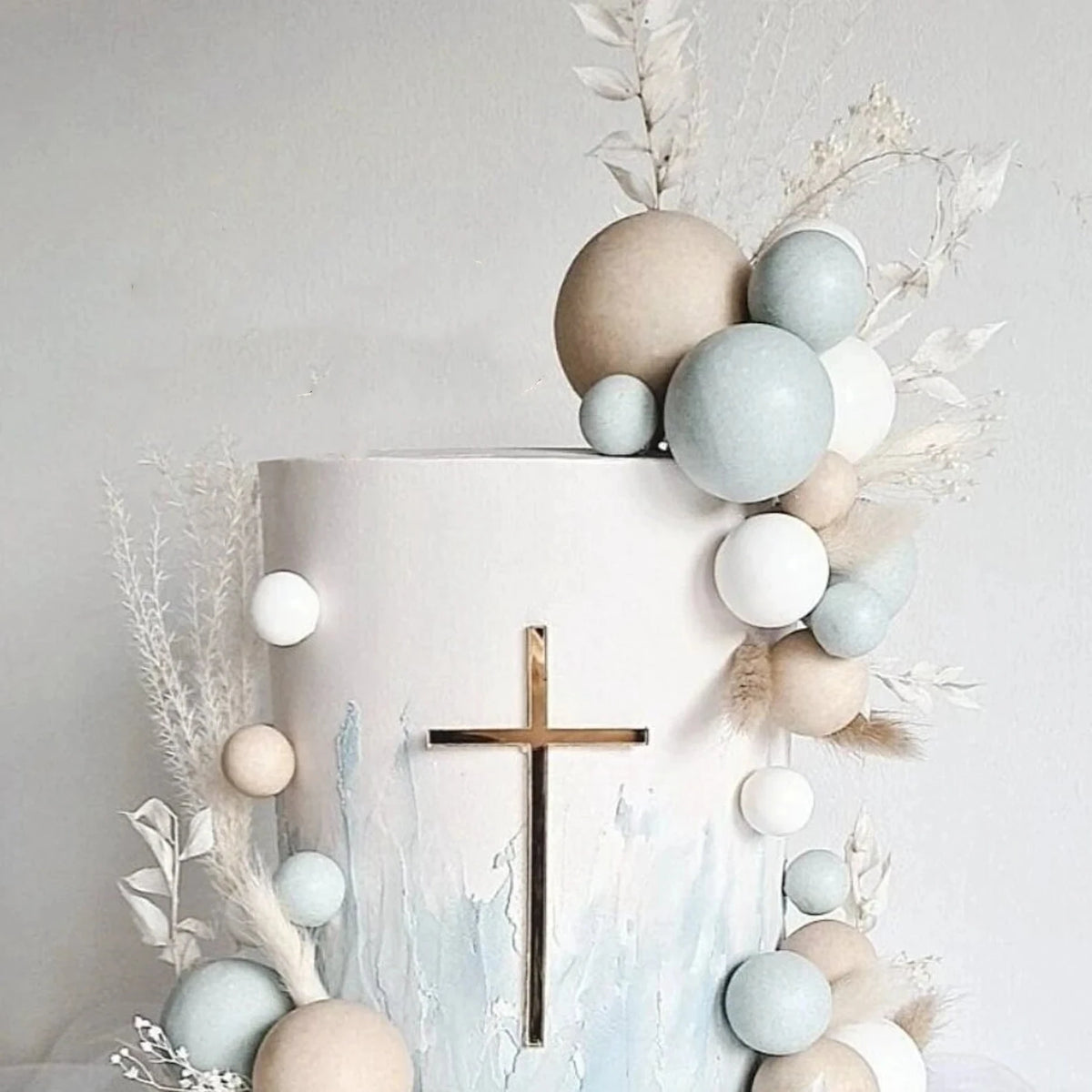 décoration gâteau croix acrylique brillante dorée anniversaire mariage baptême noël