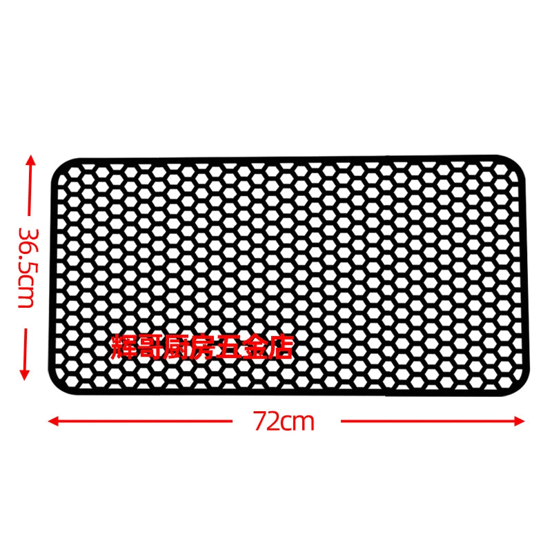 tapis cuisine silicone hexagones moderne noir résistant chaleur antidérapant respectueux environnement