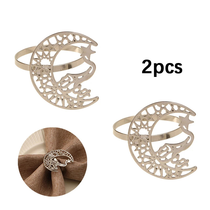 anneaux serviette or argent lune oiseau étoile ornements artisanal élégant ajustable fourchettes couteaux