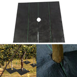 tapis protection arbre noir tissé lignes vertes opacité pratique 0.8x0.8m 1x1m 1.2x1.2m