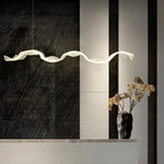 Suspension lumineuse moderne blanche dorée ondulée brillante LED 90 260V