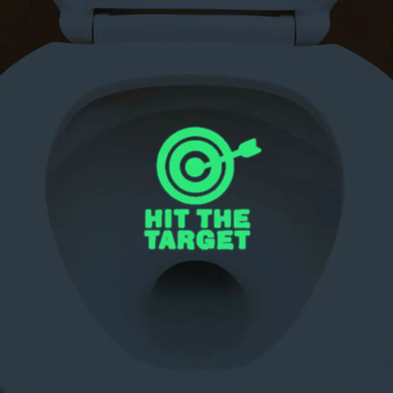 sticker urinoir blanc cible verte hit target lumineux salle bain décoration moderne pvc