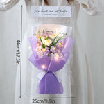Bouquet fleurs artificielles crochetées orange bleu rose violet blanc moderne