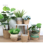 paniers rangement rotin marron clair tressé réutilisables pliables boho chic 20 25 30cm