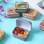 boîtes métalliques rétro couleurs vives illustrations desserts fruits vintage rangement portable respectueux environnement