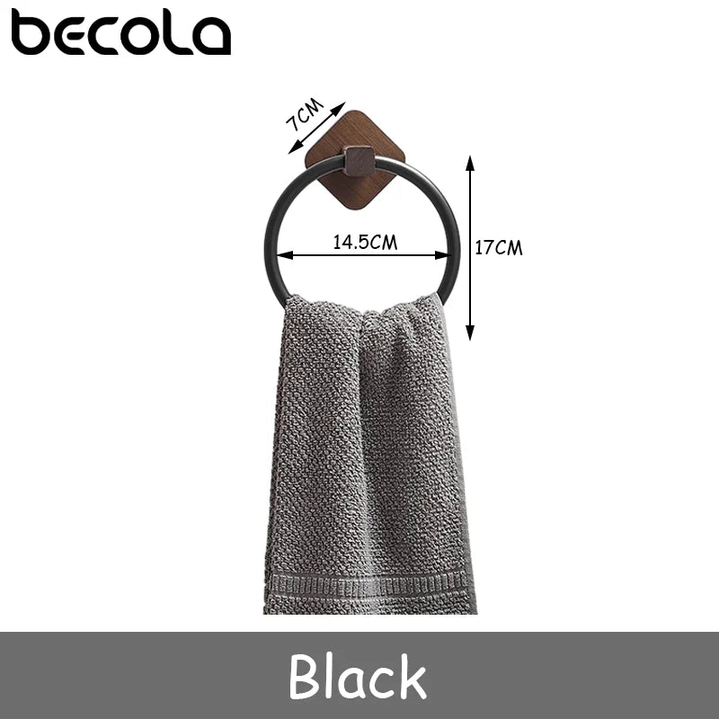 porte serviettes moderne adhésif noir blanc doré serviettes tissées laquées aluminium bois walnut