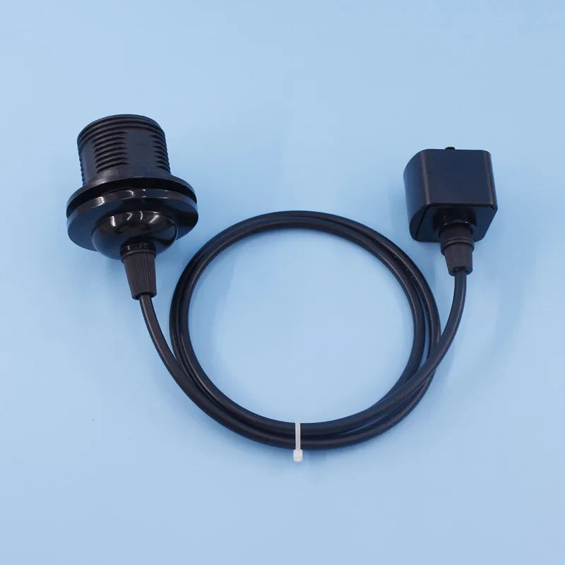 prise électrique moderne adhésive blanc noir ampoules led e27 ronde lisse opaque