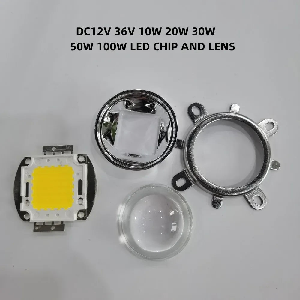 lentilles led blanc jaune chip carré moderne 20w 30w 50w 100w 32v 4500k 3500k
