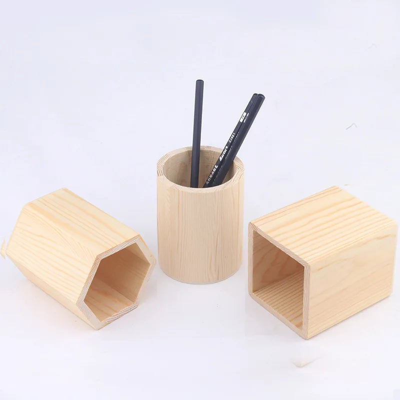 Porte-crayons hexagone gris avec stylos