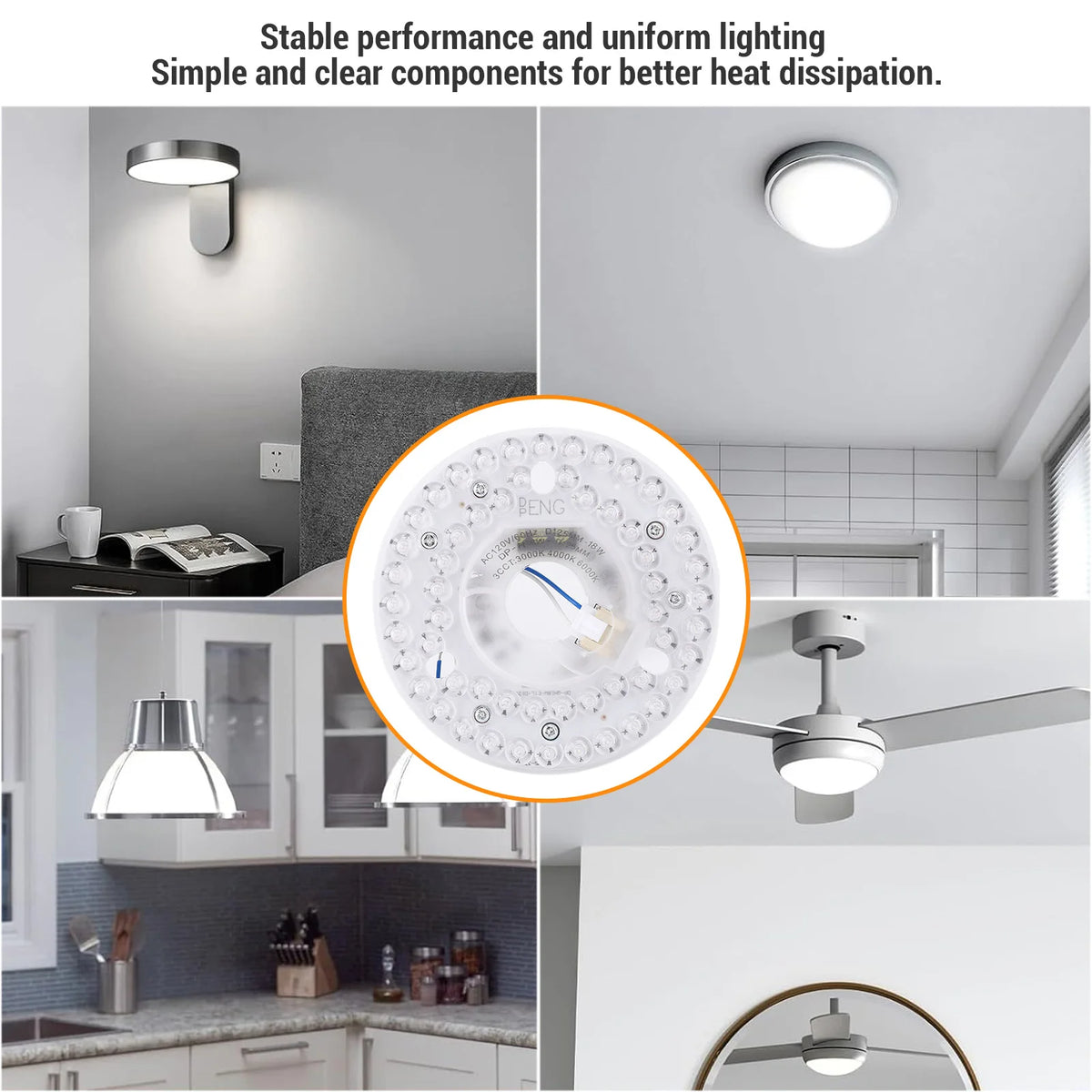 lampe led blanc moderne 125mm 18w cct 3000k 4000k 6000k variable opacity