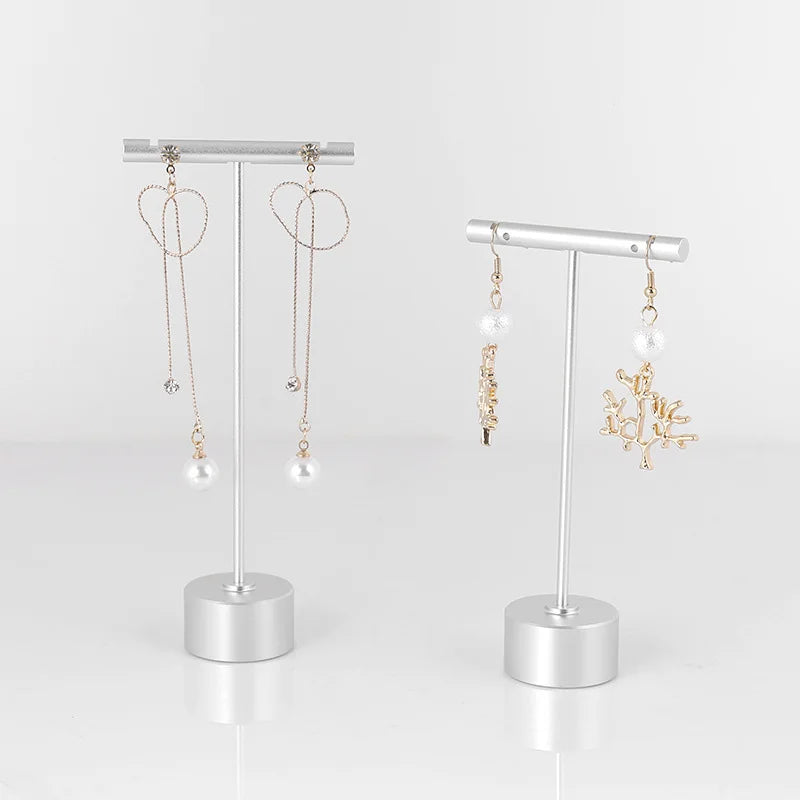 présentoir bijoux moderne or argent coeurs étoiles boucles oreilles élégant tringles fixations inclusées