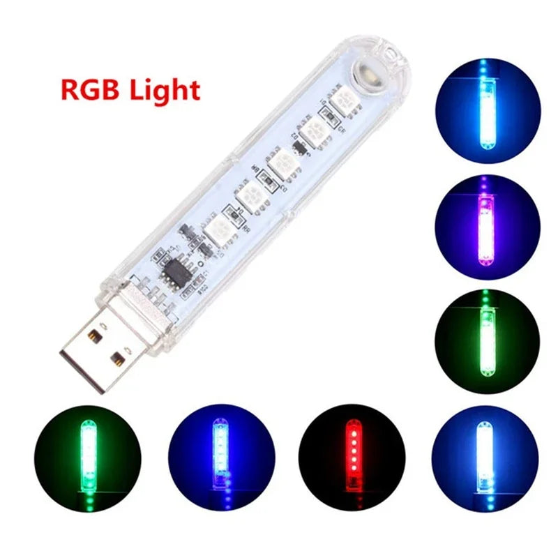 lampe led rechargeable transparente moderne adhésif prise usb 24led 2492000lm rgb veilleuse