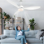 ventilateur moderne blanc led réversible télécommande 52 pouces adjustable silencieux