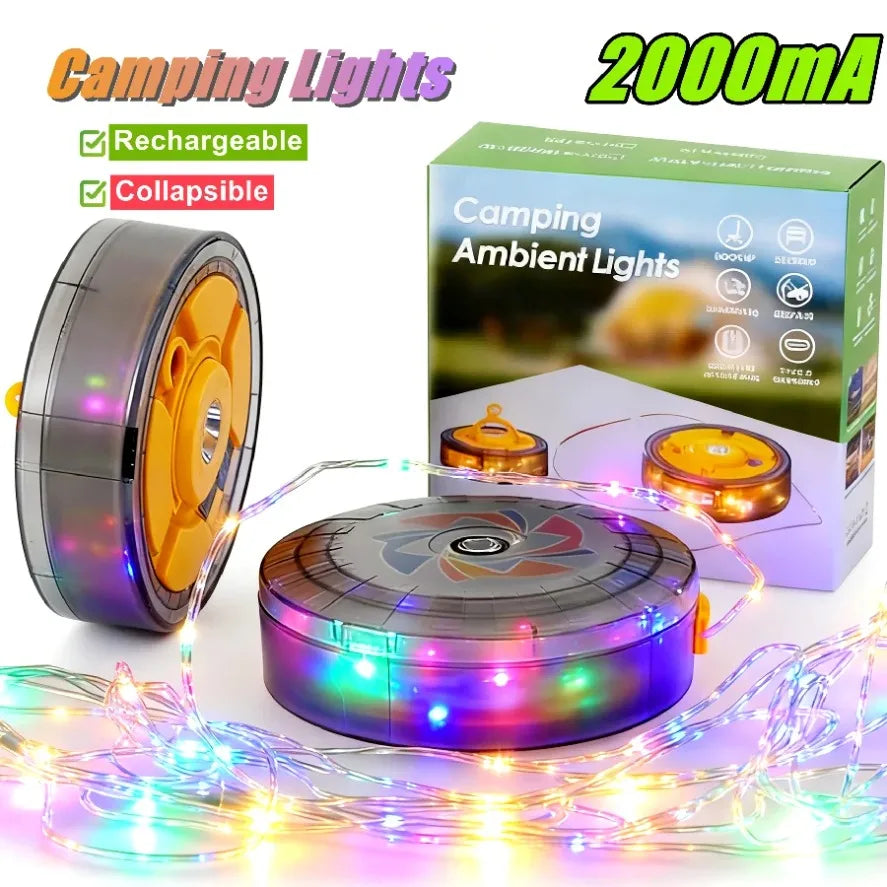 guirlande lumineuse camping 8m rgb portable décoration ambiance extérieure
