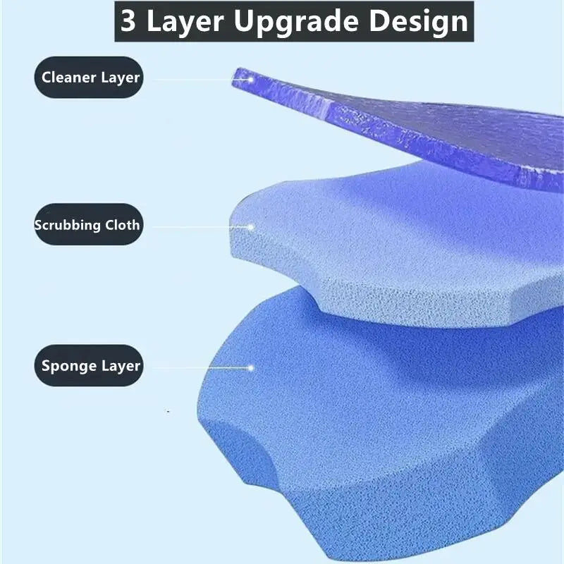 recharges jetables brosses toilette mousse couches bleu violet vert texture ondulée moderne 24 pièces