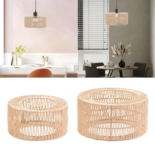 lampe suspendue tressée rotin naturelle moderne bohème opaque anneau central kitchen dining room