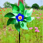 décoration extérieure moderne moulin vent lumineux points brillants couleurs vives jardin fixations incluses